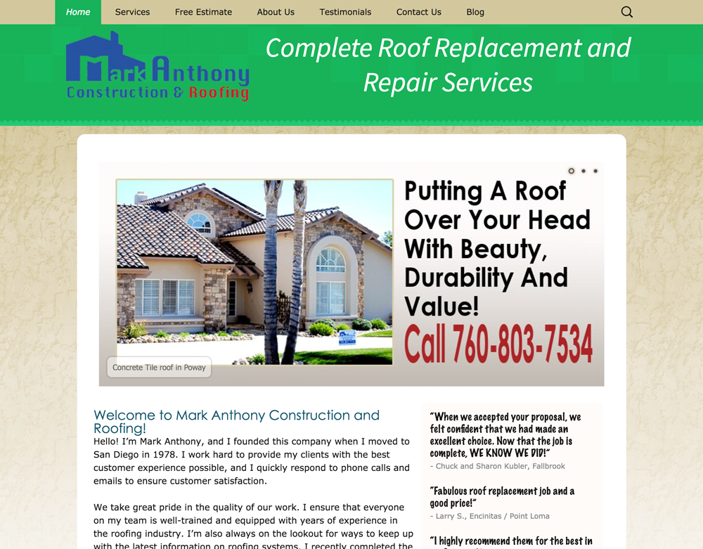 Mark Anthony Construction & Roofing: Homepage