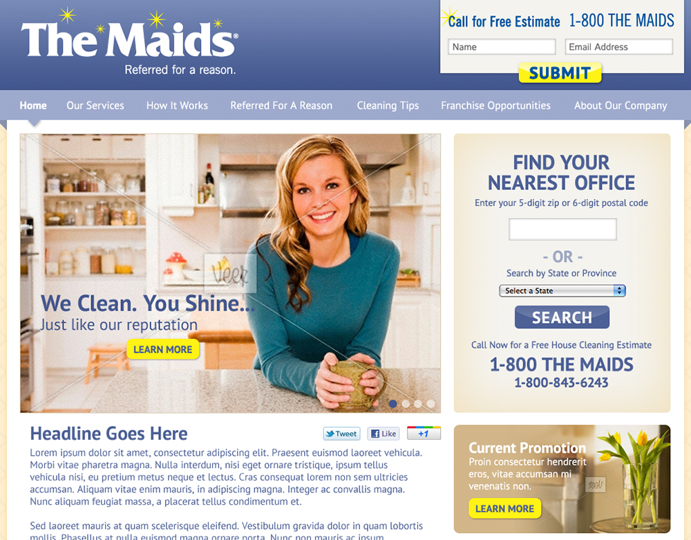 The Maids: Lead Generation Page